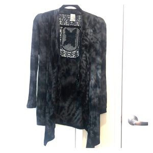 Black/Gray Tye-Dye Cardigan